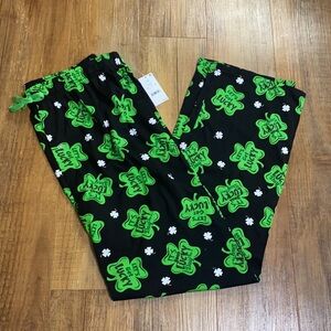 Bio world black & green shamrock st Patrick’s day PJ lounge pants size XXL